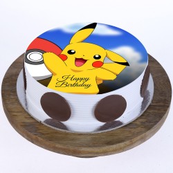 Pikachu Pineapple Round Photo Cake