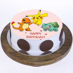Pokemon Pineapple Round Photo Cake