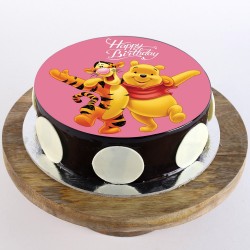 Pooh Tigger Chocolate Round Photo Cake