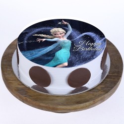 Princess Elsa Pineapple Round Photo Cake
