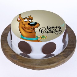 Scooby Doo Pineapple Round Photo Cake
