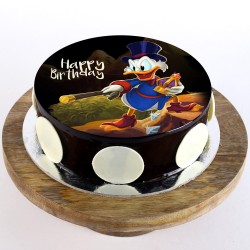 Scrooge Mcduck Chocolate Round Photo Cake