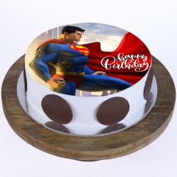 Superman Pineapple Round Photo Cake