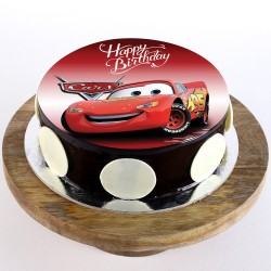 The Cars Chocolate Round Photo Cake