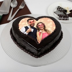 Chocolate Heart Photo Cake