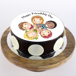 Friendship Day Chocolate Photo Cake