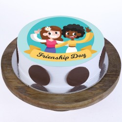 Friendship Day Pineapple Round Photo Cake