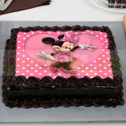 Minnie Mouse Chocolate Rectangle Photo Cake