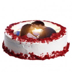 Red Velvet Round Photo Cake